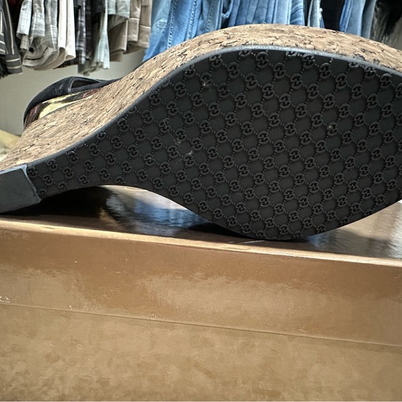 Authentic Gucci Corkscrew & Suede Wedge Platforms - Picture 8 of 11